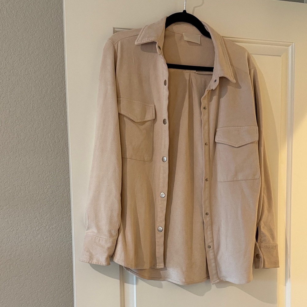 Women's Tan Button Down Shirt
